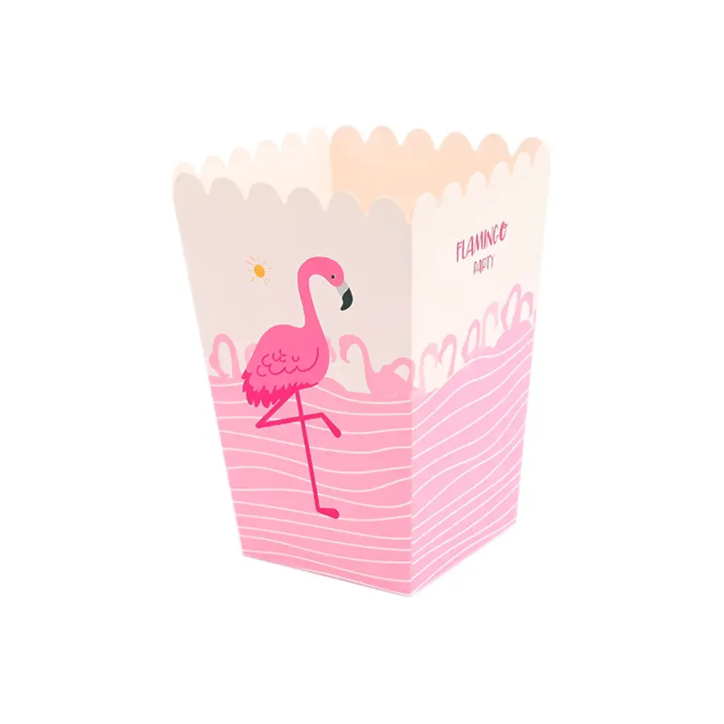 Flamingo Party Popcorn Box 8 pcs 