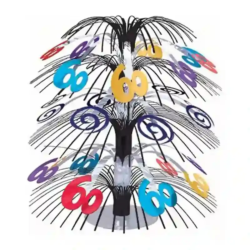 60th Birthday Foil Cascade Centerpiece