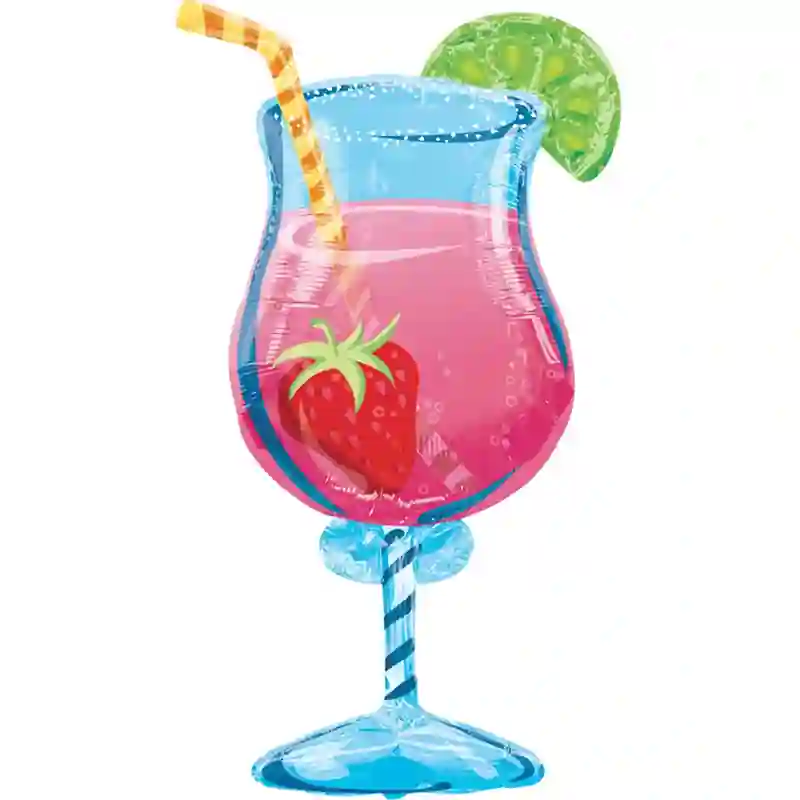 Flamingo Tropical Drinks Foil Balloon 32x16in