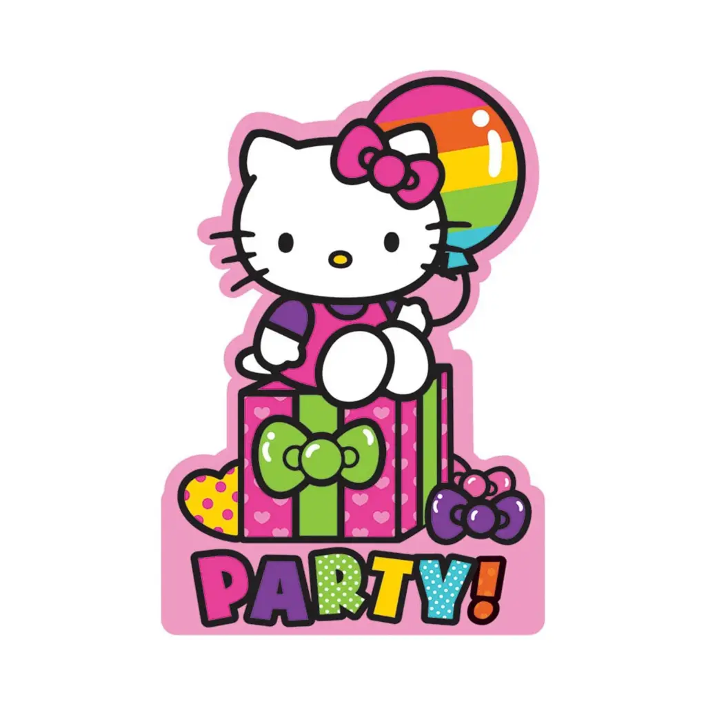 Hello Kitty Rainbow Invitation 8 pcs