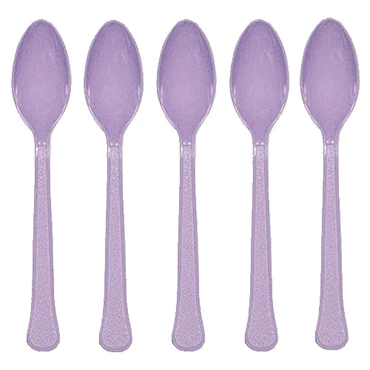 Lavander Plastic Spoon - 20 Pcs