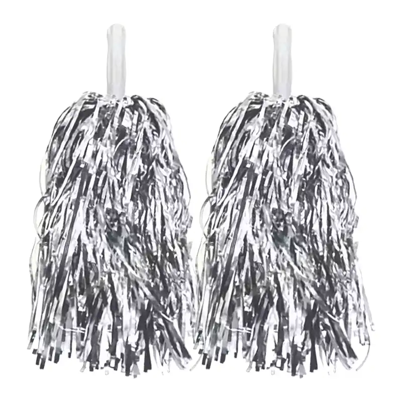 Cheering Pom Poms - Silver