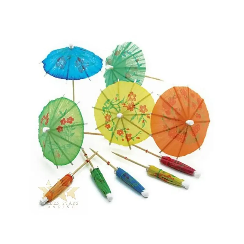 Cocktail Umbrellas Natural Wooden Food Pickers