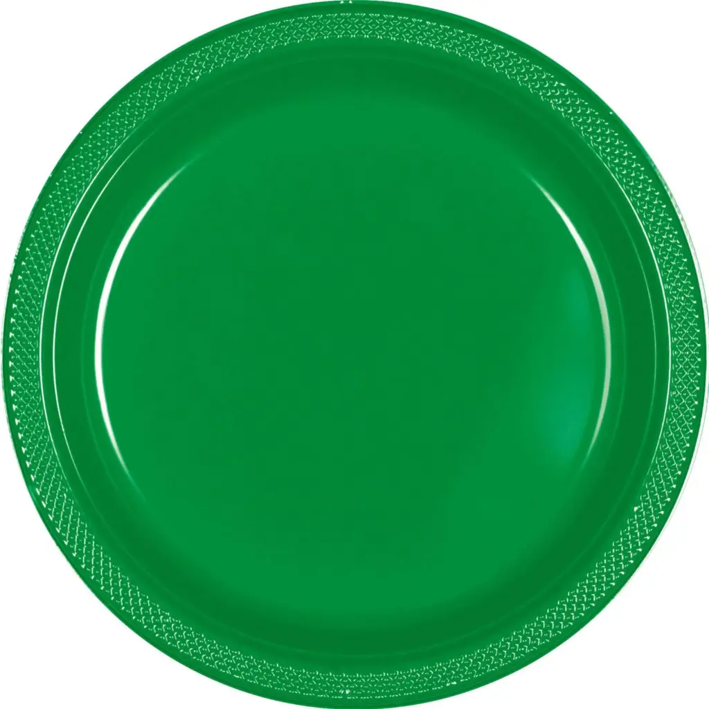 Round Plastic Plate 9 Inch - Forest Green