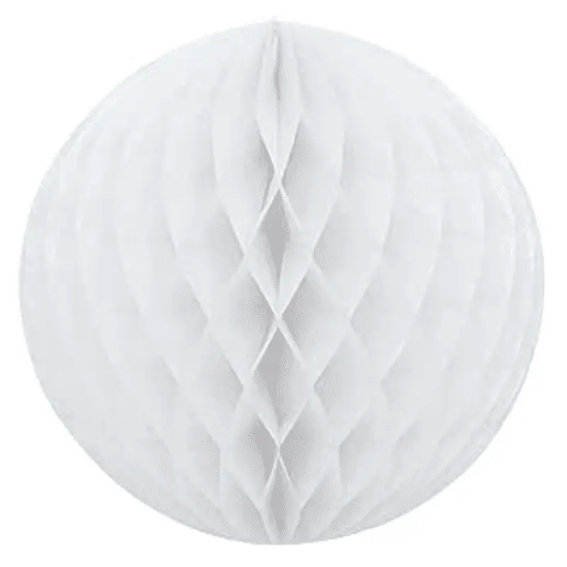 White Honeycomb Ball Paper Decorative Lantern 9.5 in 