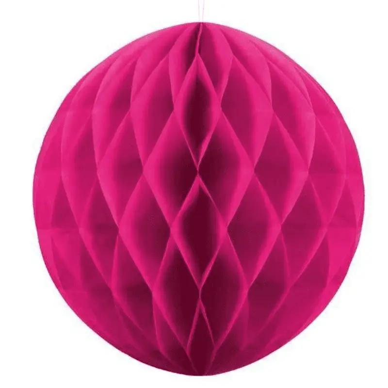 Hot Pink Honeycomb Ball Paper Decorative Lantern 9.5 in