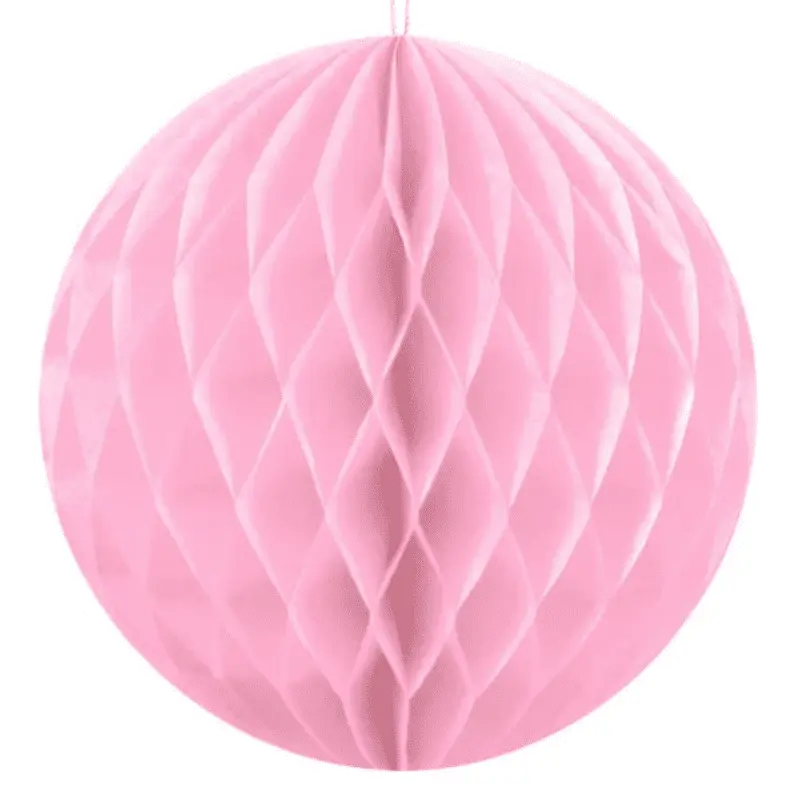 Pink Honeycomb Ball Paper Decorative Lantern 9.5 in