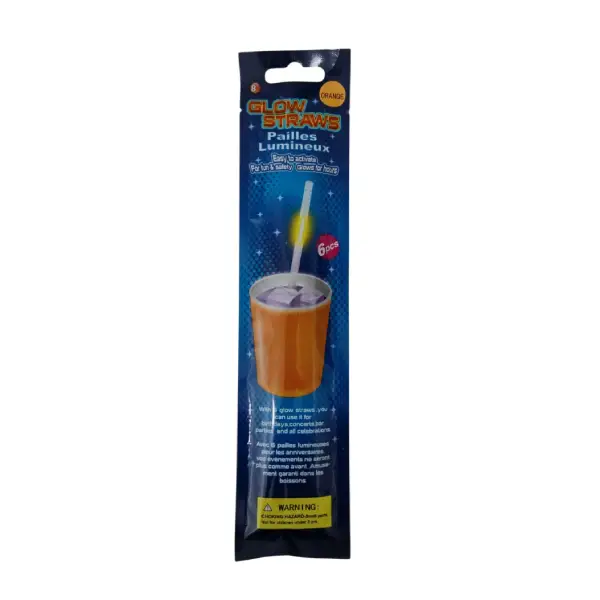 Glowing Straws Orange/Green/yellow 6 PCs