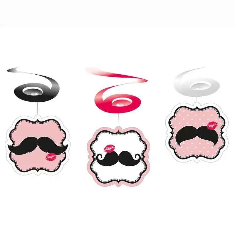 Moustache Swirl Decoration –  6 pcs