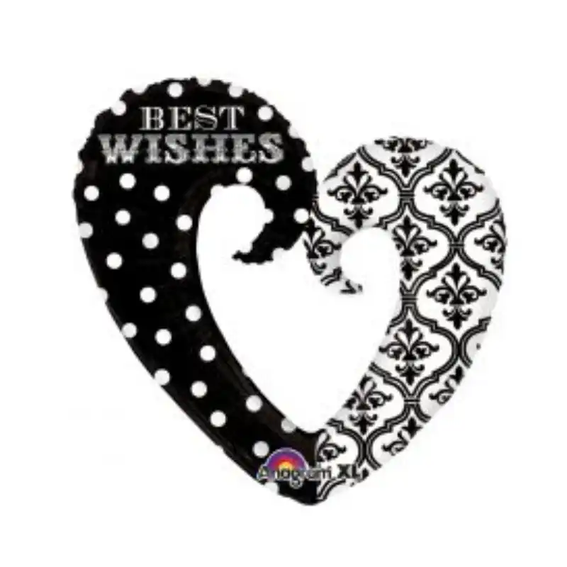 Best Wishes Heart & Swirl Foil Balloon
