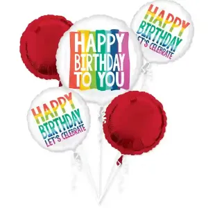 Rainbow Wishes Balloon Bouquet 5pcs