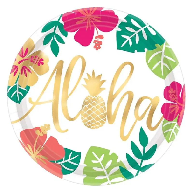 Aloha Paper Plates 25cm - 8 Pcs