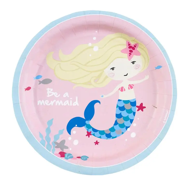 Be A Mermaid Paper Plates 7in 8 pcs