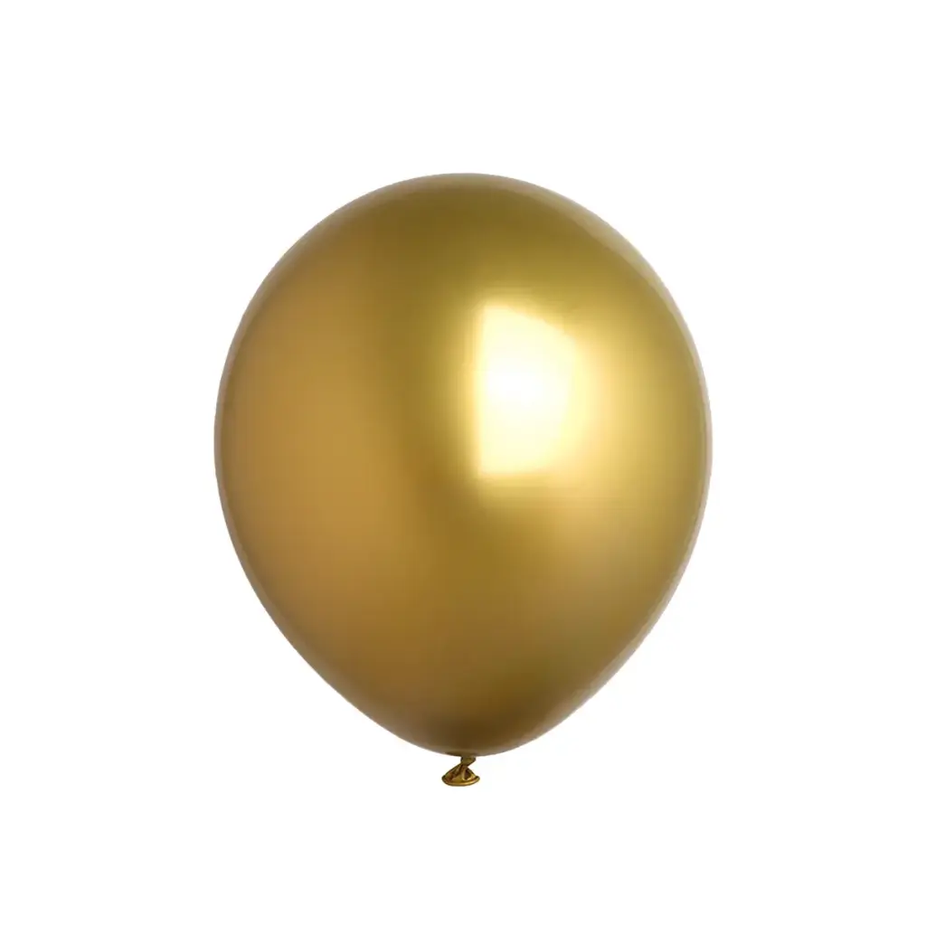 Gold Chrome Latex Balloons 11in 1pcs – Helium Inflated