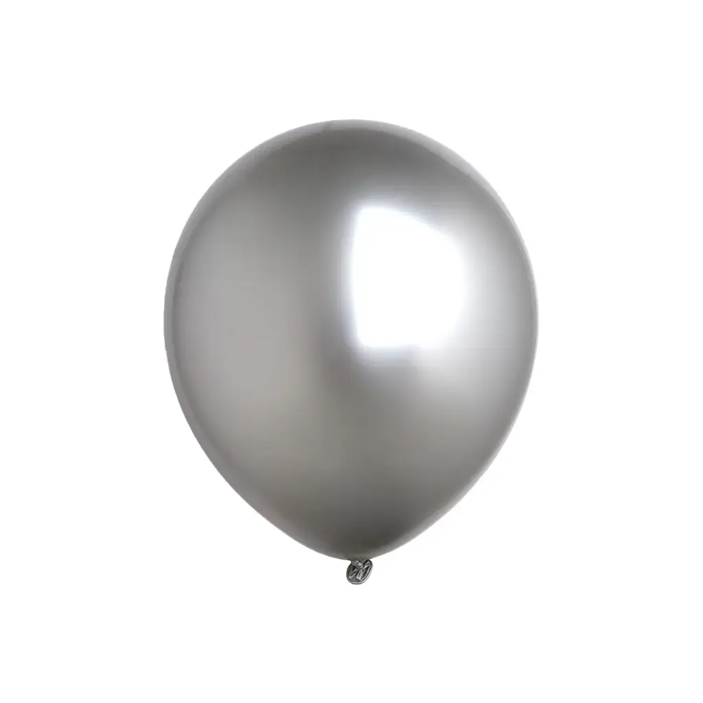 Silver Chrome Latex Balloons 11in 1pcs – Helium Inflated