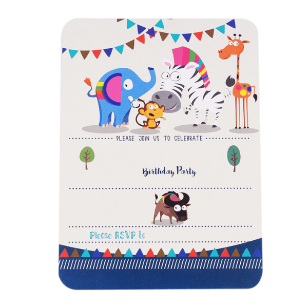 Cartoon Animals Theme Invitation Cards 10 pcs