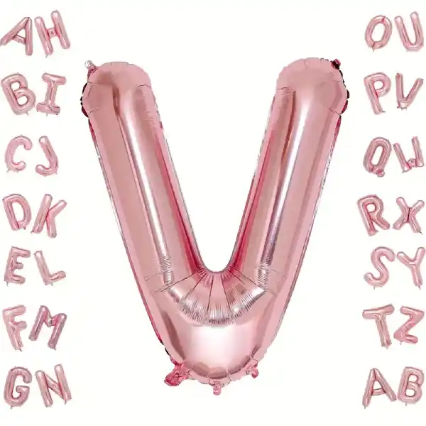 Rose Gold Letter V Foil Balloon 40