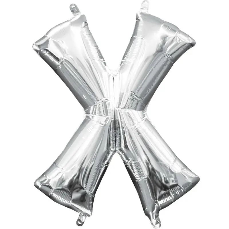 Silver Letter X Foil Balloon 17 Inch
