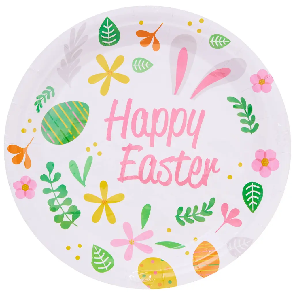 Lucky Shamrock Paper Plates 9in, 8pcs