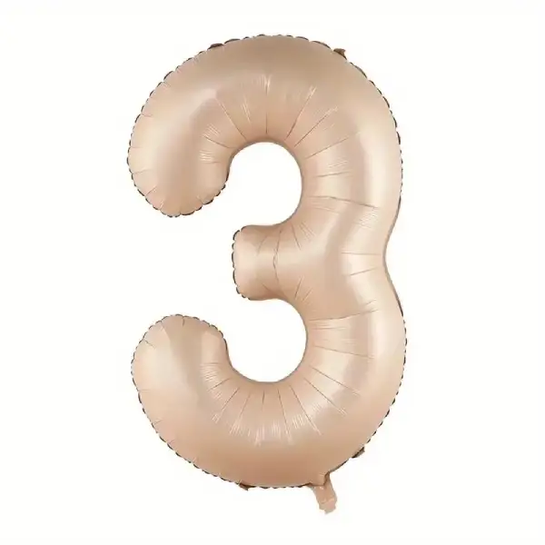 Beige Foil Number Balloon 3 – 40 Inch 