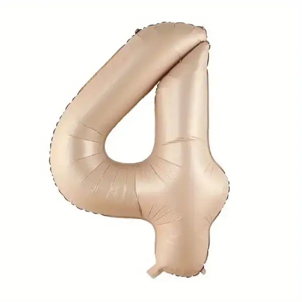 Beige Foil Number Balloon 4 – 40 Inch 