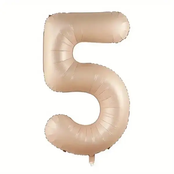 Beige Foil Number Balloon 5 – 40 Inch 