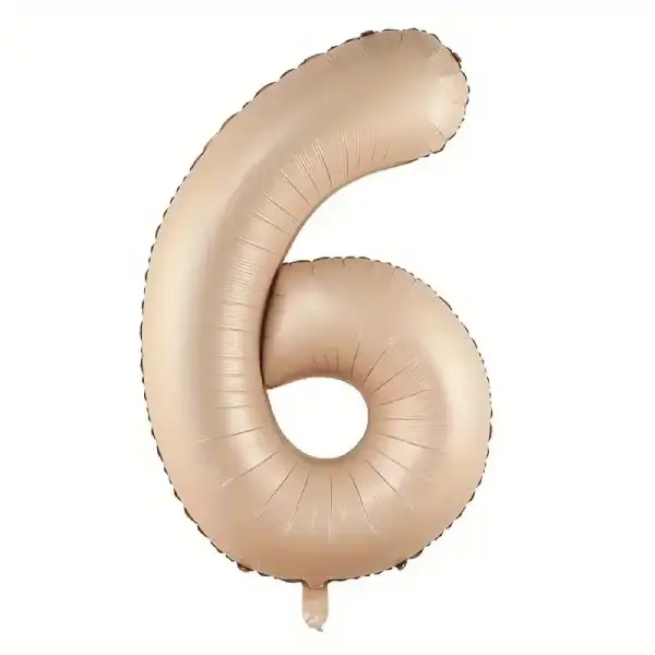 Beige Foil Number Balloon 6 – 40 Inch 