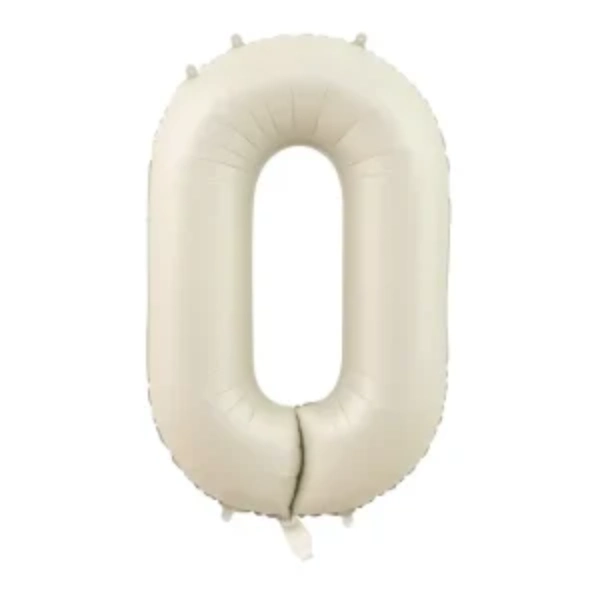 White Foil Number Balloon 0 – 40 Inch