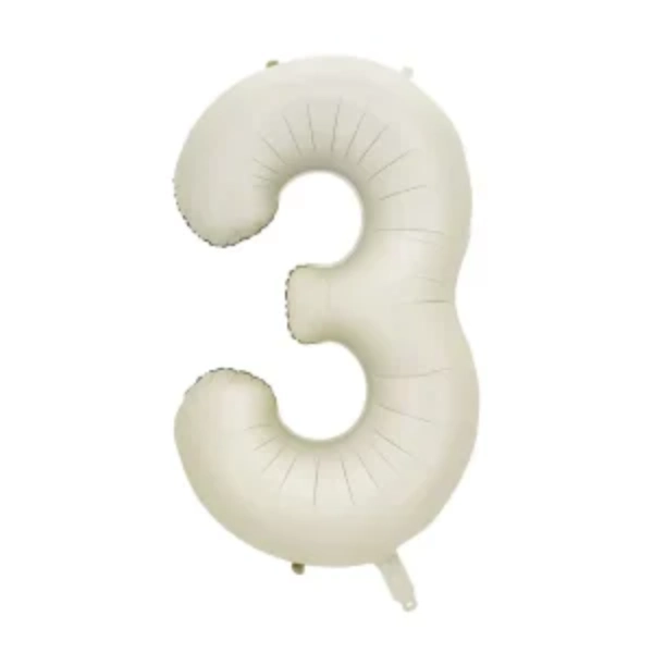 White Foil Number Balloon 3 – 40 Inch