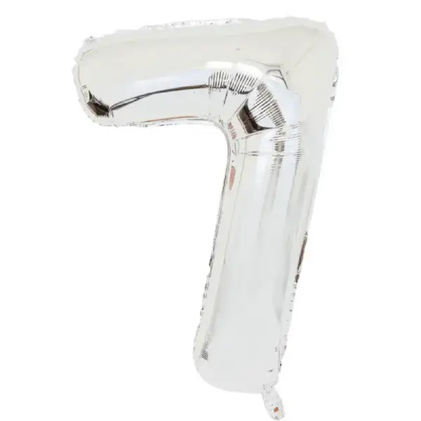 Silver Foil Number Balloon 7 – 17 Inch