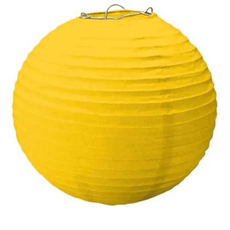 Round Paper Hanging Decorative Lantern 9.5in - Yellow