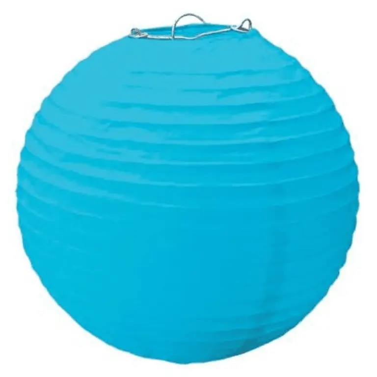 Round Paper Hanging Decorative Lantern 9.5in - Blue
