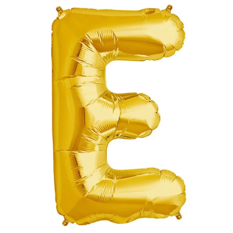 Gold Letter E Foil Balloon 17 Inch