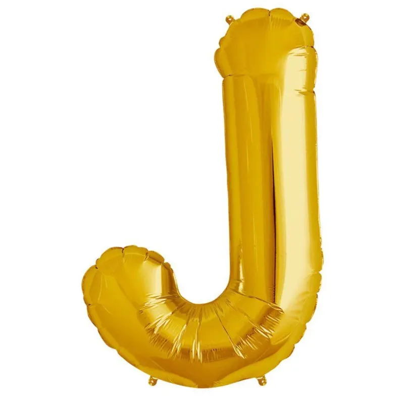 Gold Letter J Foil Balloon 17 Inch