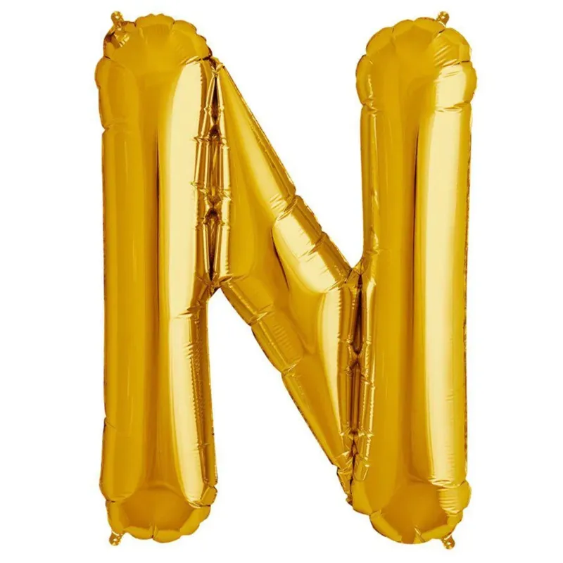 Gold Letter N Foil Balloon 17 Inch