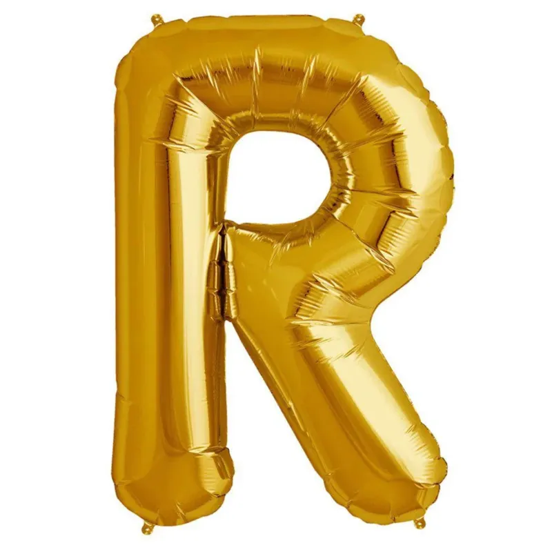 Gold Letter R Foil Balloon 17 Inch