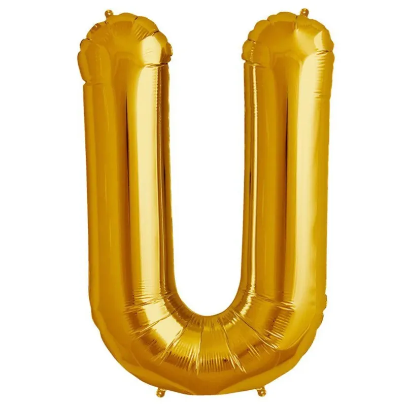 Gold Letter U Foil Balloon 17 Inch