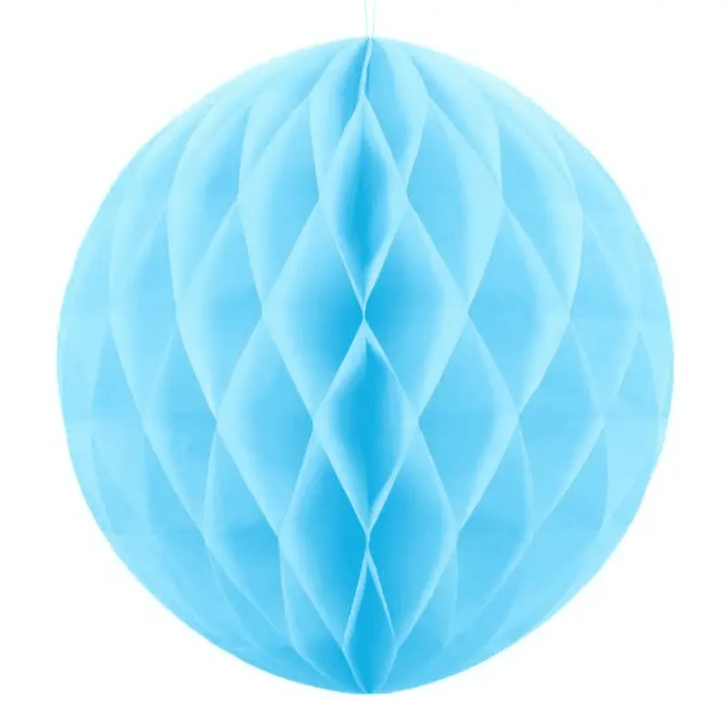Baby Blue Honeycomb Ball Paper Decorative Lantern 9.5 in