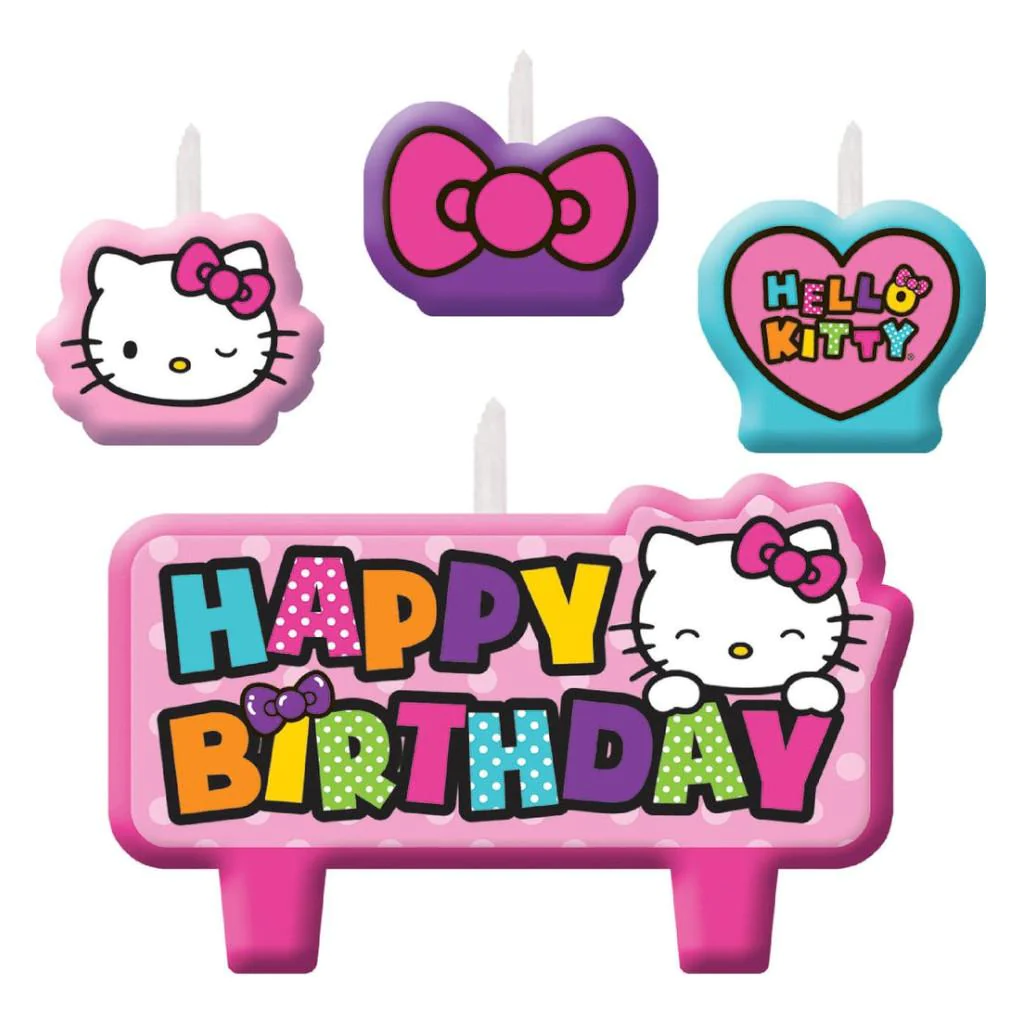 Hello Kitty Rainbow Birthday Candle Set 4 pcs