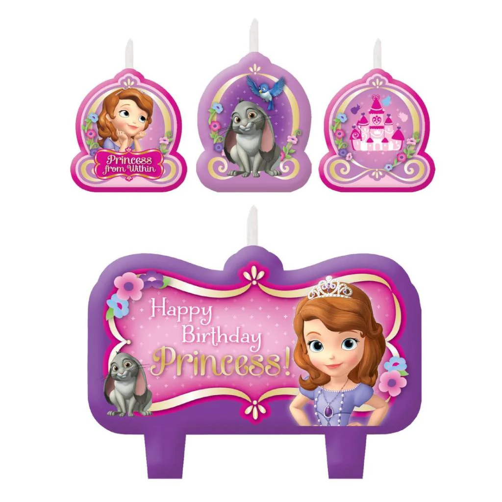 Sofia The First Birthday Candle Set 4 pcs