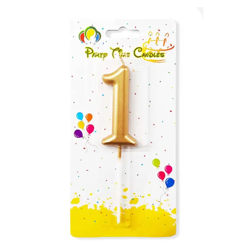 Gold Number 1 Cake & Cupcake Candle - Small