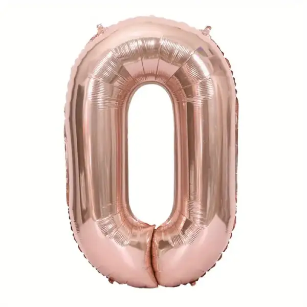 Rose Gold Foil Number Balloon 0 – 17 Inch