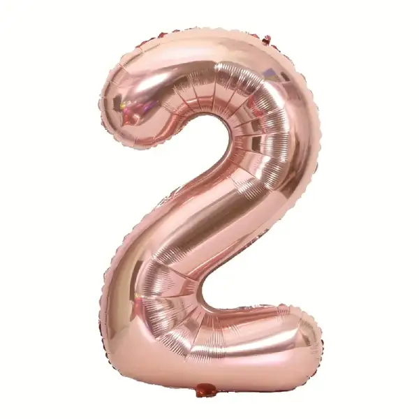 Rose Gold Foil Number Balloon 2 – 17 Inch