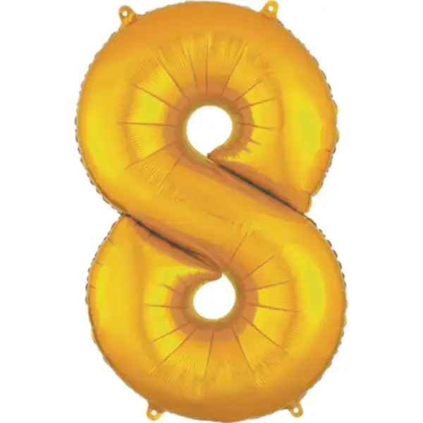 Gold Foil Number Balloon 8 – 40 Inch 