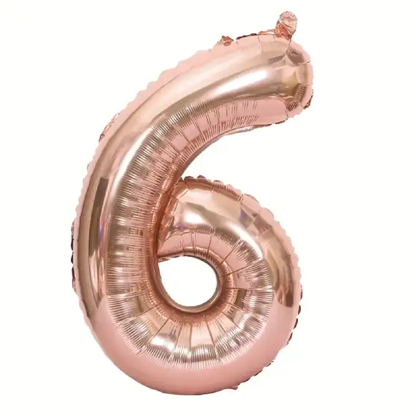 Rose Gold Foil Number Balloon 6 – 40 Inch