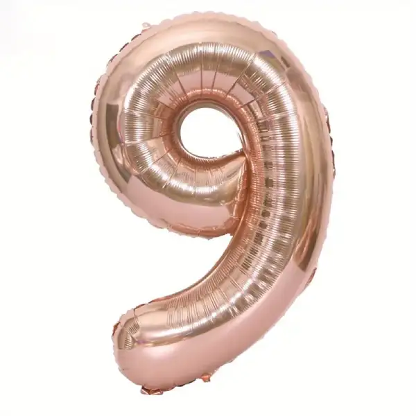 Rose Gold Foil Number Balloon 9 – 40 Inch