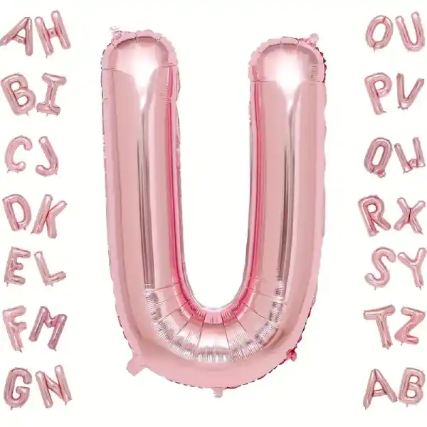 Rose Gold Letter U Foil Balloon 40 Inch