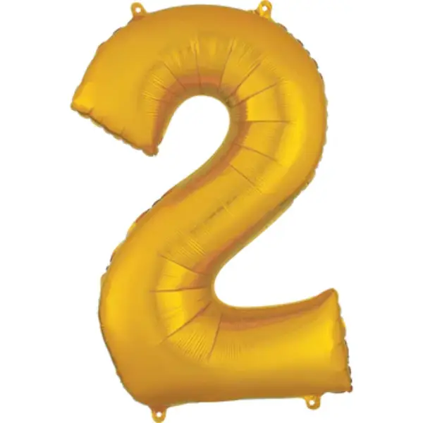 Gold Foil Number Balloon 2 – 17 Inch
