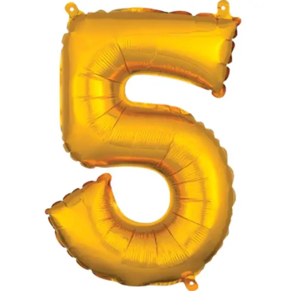 Gold Foil Number Balloon 5 – 17 Inch