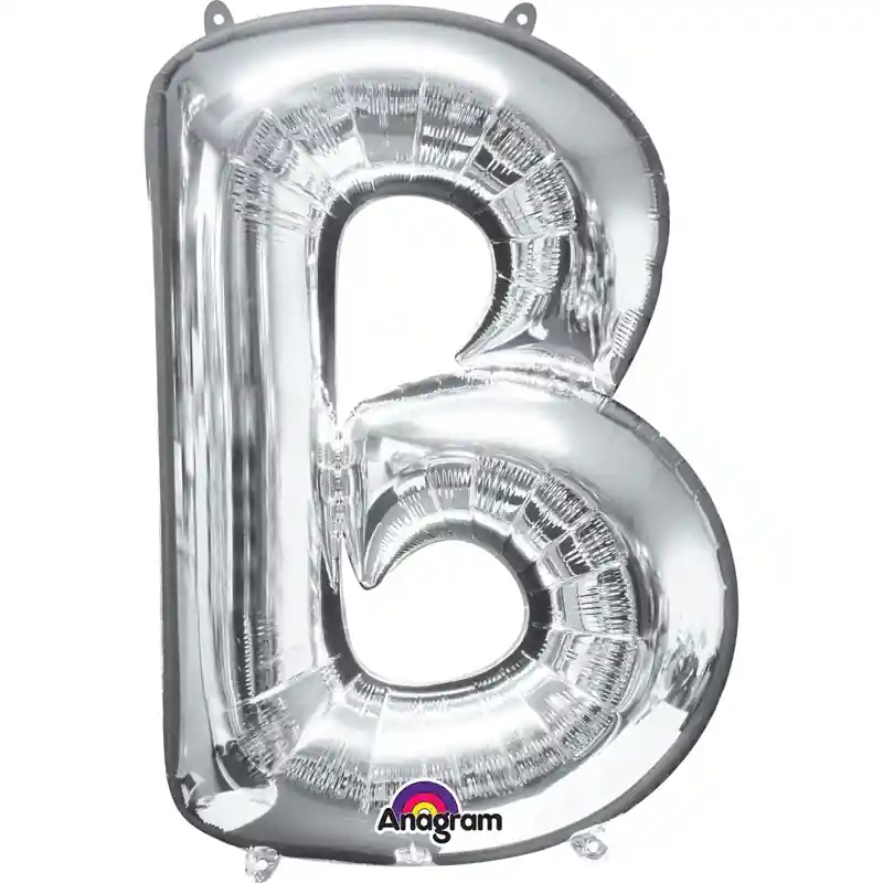 Silver Letter B Foil Balloon 17 Inch
